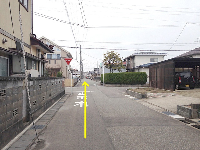 鍼灸院はり・きゅう七福の付近に着いてからの道のり、酒田市国道7号バイパス沿いすき家酒田店からのルート画像5