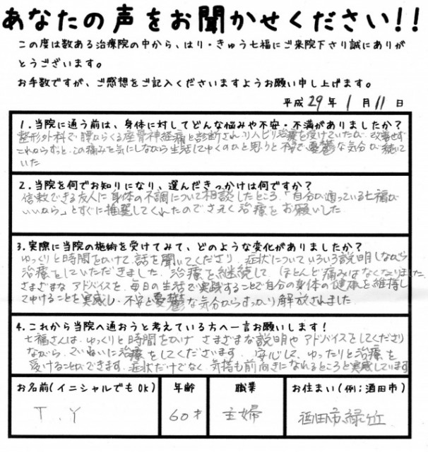 不安と憂鬱な気分からすっかり開放されました。