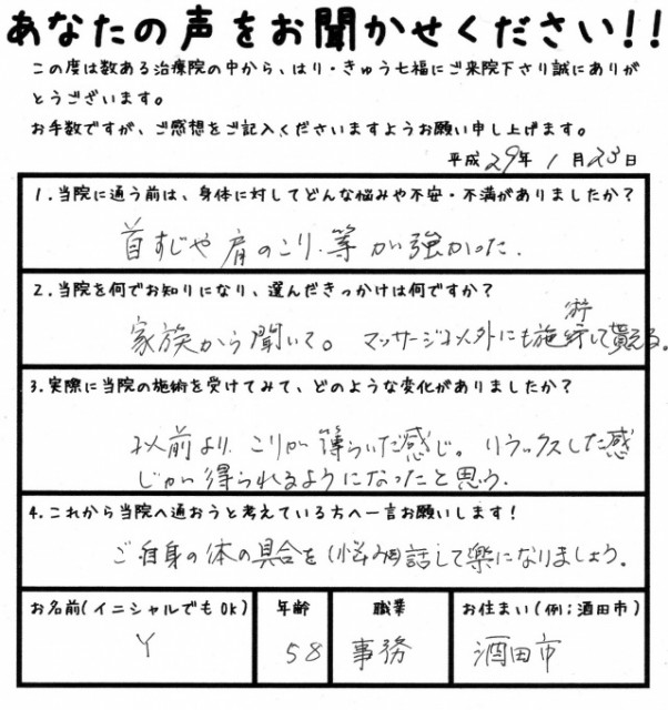 ご自身の身体の具合（悩みを）話して楽になりましょう。