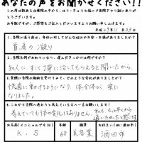 快適に動けるようになり、体全体が楽になりました。