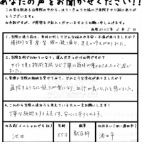 通院するうちに凝りが楽になり、血行が良くなったと感じました。